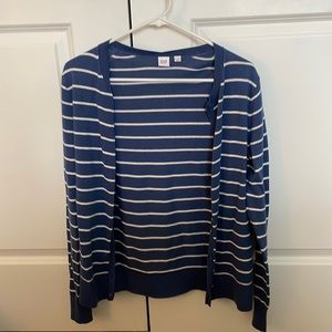 Blue & White Striped Cardigan